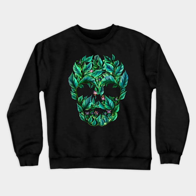 Deadly nightshade skull Crewneck Sweatshirt by Sitenkova